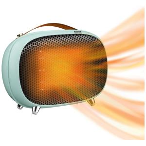 Aquecedor Elétrico com Proteção Contra Tombamento e 2 Níveis de Potência 800, 400W, 110v, VTEILAS M7, Verde