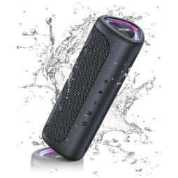 Caixa de Som Bluetooth sem Fio Portátil à Prova d IPX7, 24W, até 30H, ORTIZAN M7, Preto