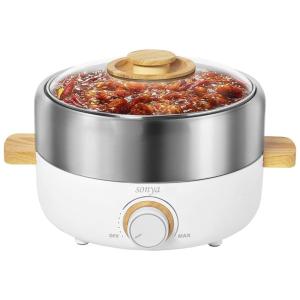 Panela Elétrica 3L Multifuncional 4 em 1 com Controle de Temperatura 110V 1000W Sonya Branca