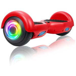 Hoverboard com Luzes Coloridas e Auto equilíbrio para Crianças e Adultos, 110V, SISIGAD, Vermelho