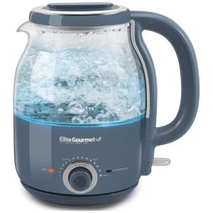 Chaleira Elétrica 1.2L com Desligamento Automático e Controle de Temperatura, 110v, ELITE GOURMET EKT1220DB, Azul