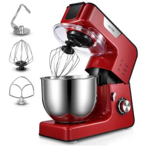 Batedeira Planetária Elétrica 5L com 8 Velocidades Aço Inoxidável 550W, 110v, OSTBA FM101, Vermelho