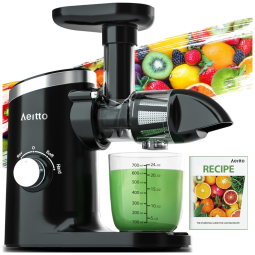 Centrifuga de Frutas com 2 Velocidades, Fácil de Limpar, Inclui Livro de Receitas em Inglês, 110V 150W, Aeitto, Verde
