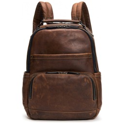 Mochila Unissex para Laptop de Couro, FRYE, Marrom