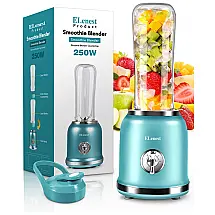 LIooIIus Mini Liquidificador Portátil 590mL com Carregamento USB e 2 Velocidades, 250W, 110v, IIOOIIUS, Azul