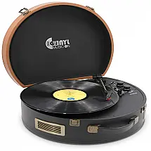 VINYL MUSIC ON VMO 017 Vitrola, Toca Discos c, Plataforma 3 Velocidades, sem fio, 78 RPM, Preto