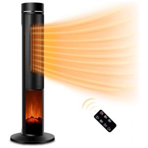 Aquecedor de Cerâmica Elétrico Portátil 01, 3 Configurações e Controle Remoto,1500W, 110v, TRUSTECH KPT 1606F, Preto