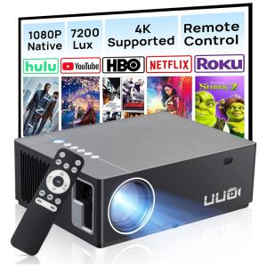 Mini Projetor 4K 1080P Ideal para Filmes, Projeta até 300 Polegadas, 110v, UUO P6, Preto
