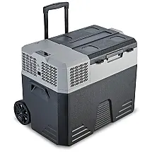 Mini Geladeira Alça e Rodas 12V AC 110V DC Display LCD e Ajuste de Temperatura 50 Litros