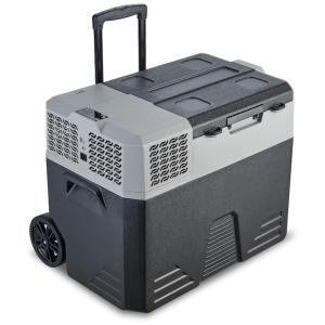 Mini Geladeira Alça e Rodas 12V AC 110V DC Display LCD e Ajuste de Temperatura 50 Litros