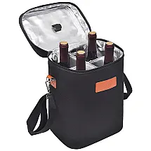 Bolsa Térmica TIRRINIA para 4 Garrafas de Vinho, Alça Ajustável, Capacidade para 4 Garrafas, Cor Preta