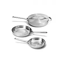 Kit Frigideiras Caraway 4 Peças Aço Inox 5-Ply Livre de PFAS Compatível com Indução