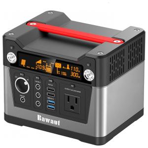 Bawaut Gerador de Energia Solar Portátil 280Wh , 78000mAh a Bateria de Lítio 300W, Preta