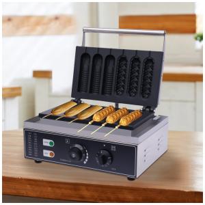 Máquina de Hot Dog Profissional Antiaderente até 6un Por Vez em Aço Inoxidável, 110V 1500W, GDAE10, Prata