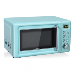 Micro Ondas Retrô de Bancada com Tela LED 700W, 110v, COSTWAY, Azul