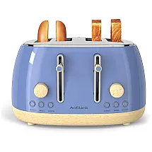 Torradeira Elétrica 4 Fatias com 6 Níveis de Tostagem, Função Descongelar e Bandejas de Migalhas Removíveis, 110V 1500W, Anfilank