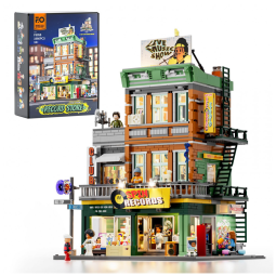 FUNWHOLE Set de Blocos de Montar Loja de Discos com Iluminação - 1980 Peças para Adultos e Adolescentes