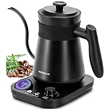 Chaleira Elétrica 800mL Pescoço de Ganso com Controle de Temperatura, Aquecimento Rápido, 5 Predefinições e Desligamento Automático
