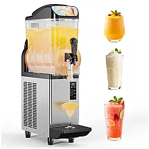 Máquina de Slush Raspadinha Mirfee 15L Comercial Aço Inox LED Auto Limpeza 240V