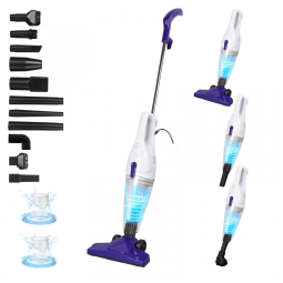 Aspirador de Pó com Fio Intercleaner: Potência de Sucção de 15 KPa, 400 W, 12 em 1, Leve e Sem Saco, Portátil, Ultrassilencioso para Pisos -