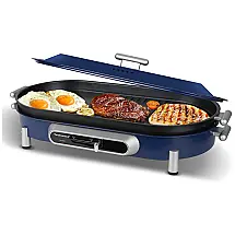 Techwood Churrasqueira Elétrica Portátil, com Antiaderente, 1200W, 110V, Azul