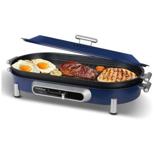 Techwood Churrasqueira Elétrica Portátil, com Antiaderente, 1200W, 110V, Azul