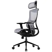 Dowinx Cadeira de Escritório Ergonômica Giratória e Ajustável com Apoio 3D, Cinza