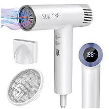 Secador de Cabelo SUROME Profissional 1500W com Motor Brushless 110.000 RPM, Controle de Temperatura Inteligente, Íons Negativos e 3