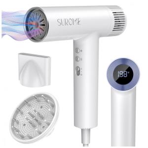 Secador de Cabelo SUROME Profissional 1500W com Motor Brushless 110.000 RPM, Controle de Temperatura Inteligente, Íons Negativos e 3