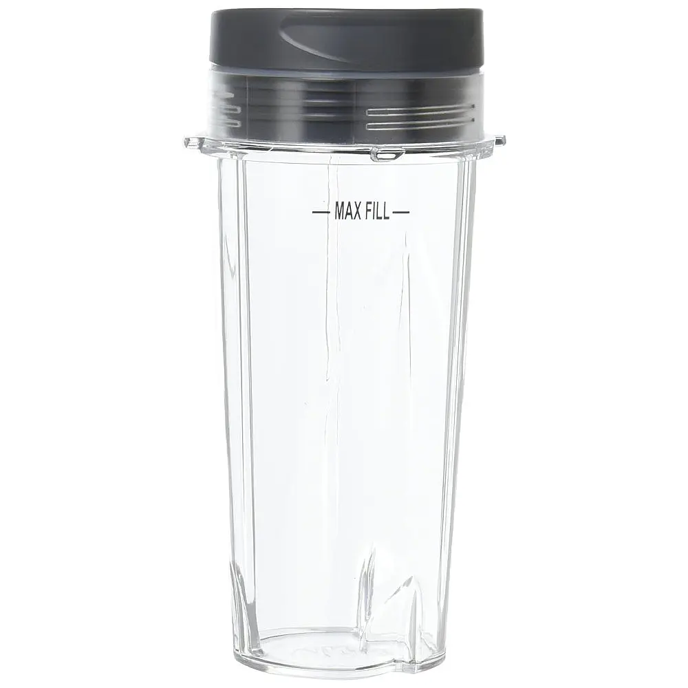 Conjunto de 2 16 onças. Copos de dose única com tampas para liquidificador BL660 Pro, NINJA XWP002CS, Preto