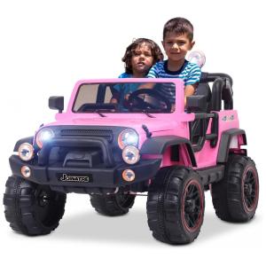 Carro Elétrico Infantil 2 Assentos 3 Velocidades MP3 e Bluetooth, 12V, JOINATRE, Rosa