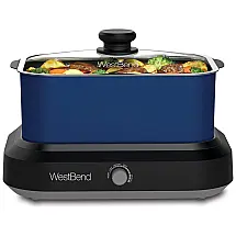 Panela Elétrica Antiaderente de 6L com Controle de Temperatura, 500W, 110V, WEST BEND 87906B, Azul