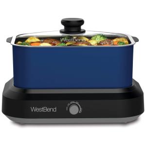 Panela Elétrica Antiaderente de 6L com Controle de Temperatura, 500W, 110V, WEST BEND 87906B, Azul