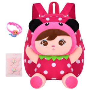 Mochila infantil Suerico BAG004 com boneca de pelúcia destacável em lona, para crianças de 1 a 5 anos