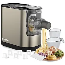 Máquina de Macarrão Automática Elétrica com 6 Formas Diferentes, 110v, GEKER, Marrom