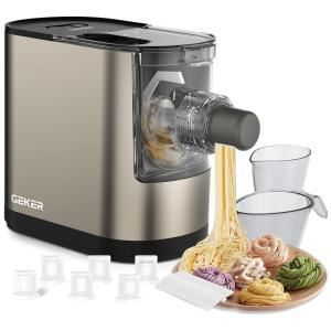 Máquina de Macarrão Automática Elétrica com 6 Formas Diferentes, 110v, GEKER, Marrom