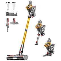 Aspirador Sem Fio CHEBIO Dourado 45kPa 8 em 1 LED Anti-Emaranhado 60 Minutos C8-US-NEW 1.5L 22.