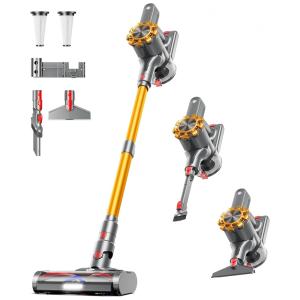 Aspirador Sem Fio CHEBIO Dourado 45kPa 8 em 1 LED Anti-Emaranhado 60 Minutos C8-US-NEW 1.5L 22.