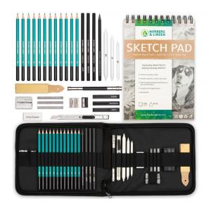 Kit Lápis de Cor Profissional com Estojo 100 peças Tintas Acrílicas, Aquarela, NORBERG LINDEN 4336945587, Preto