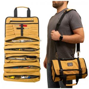 Bolsa de Ferramentas Organizadora com 17 Compartimentos, TERREV, Marrom