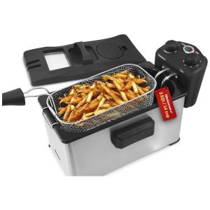 Maxi Matic Fritadeira Elétrica 3L Profissional, Aço Inoxidável, 1500W, 110v, ELITE GOURMET EDF 3500, Prateado