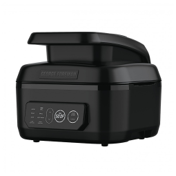 Churrasqueira Elétrica Grill Interno 7 em 1 com Tecnologia Air Fryer, 110V George Foreman MCAFD800D, Preta