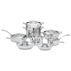 Conjunto de Panelas de Aço Inoxidável Francês Clássico, Peças, CUISINART FCT 13, Prateado