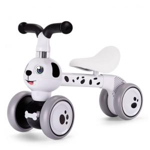 Bicicleta sem Pedal Infantil Dálmata com 4 Rodas para Crianças de 1 a 4 Anos, YGJT, Branco