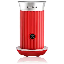 JC A1R Espumador de Leite Elétrico 4 em 1, Capacidade 250 mL, 110v, GRETESS, Vermelho