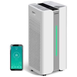 Purificador de Ar 4 em 1 Automático com Filtro HEPA H13, Área 232 m2, 110v, GOCHEER GH Monster, Branco