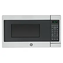 Micro Ondas de Bancada em Aço Inoxidável 19L com 6 Programas, 110V 700W, GE, Prata