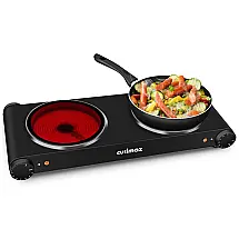 Cooktop Elétrico de Bancada com 2 Queimadores Infravermelho, 110V 1800W, Cusimax, Preto