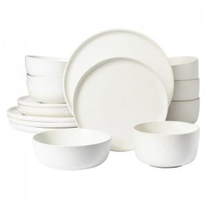 Aparelho de Jantar com 16 Peças em Cerâmica Faiança Reativa Serve 4 Pessoas, Gibson Elite James Street, Branco