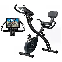 Bicicleta Ergométrica com Tela Digital e Assento Ajustável, CRYSTAL FIT, Preto